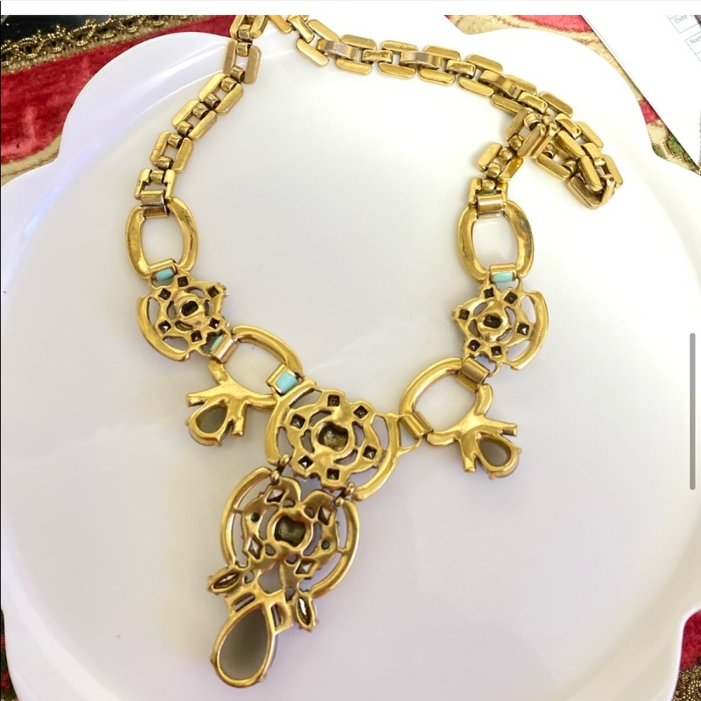 Stella & Dot | Mint/Cognac/Gray Gold Livvy NEW Statement Necklace - Picture 16 of 16